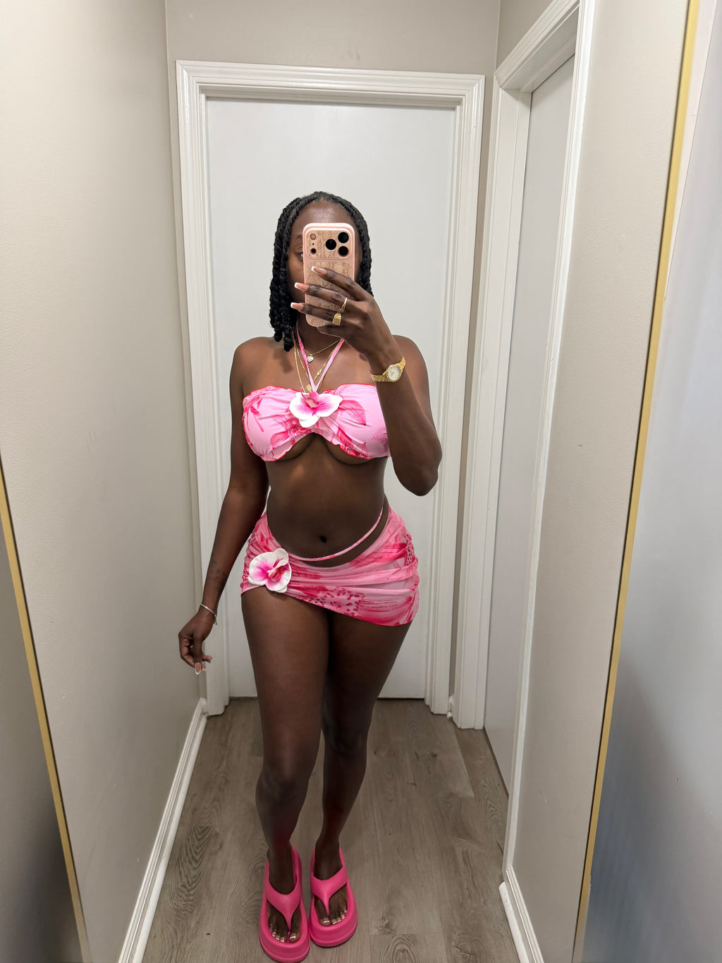 Pink Paradise 3pc set- Pink/White combo