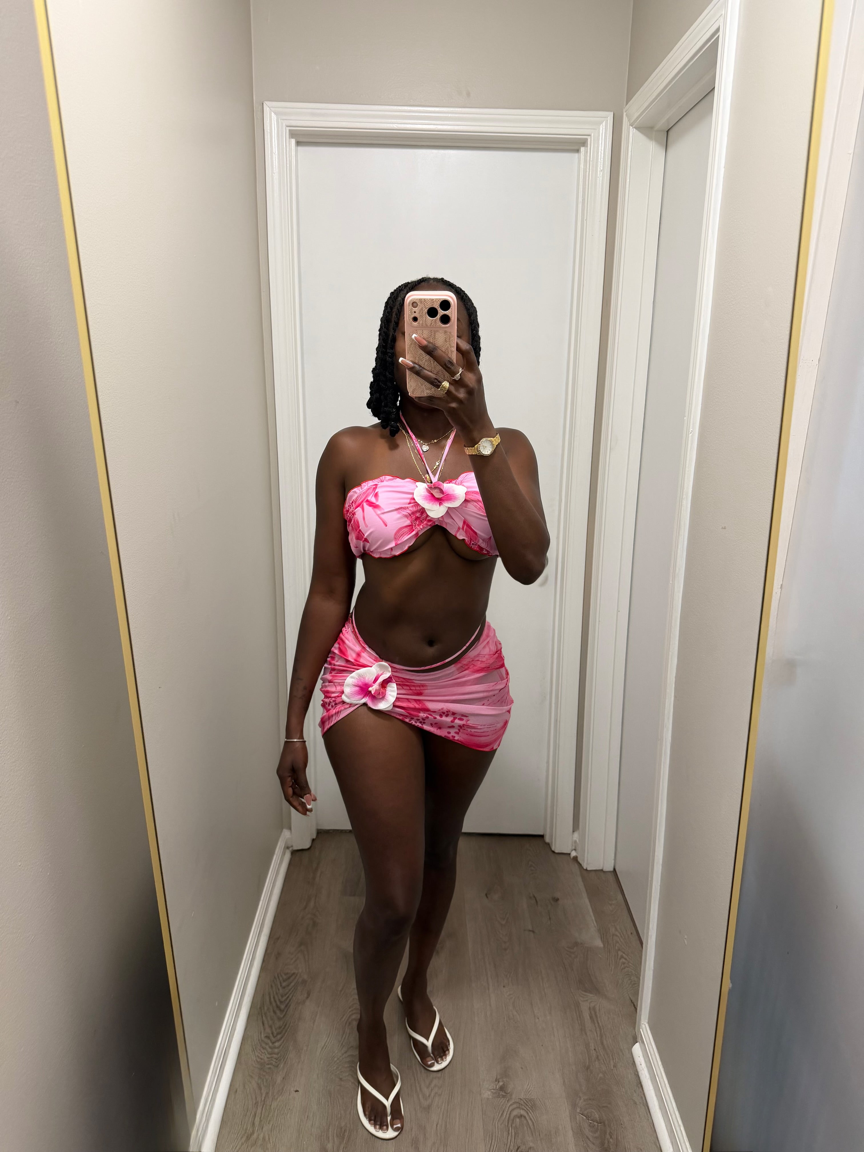 Pink Paradise 3pc set- Pink/White combo