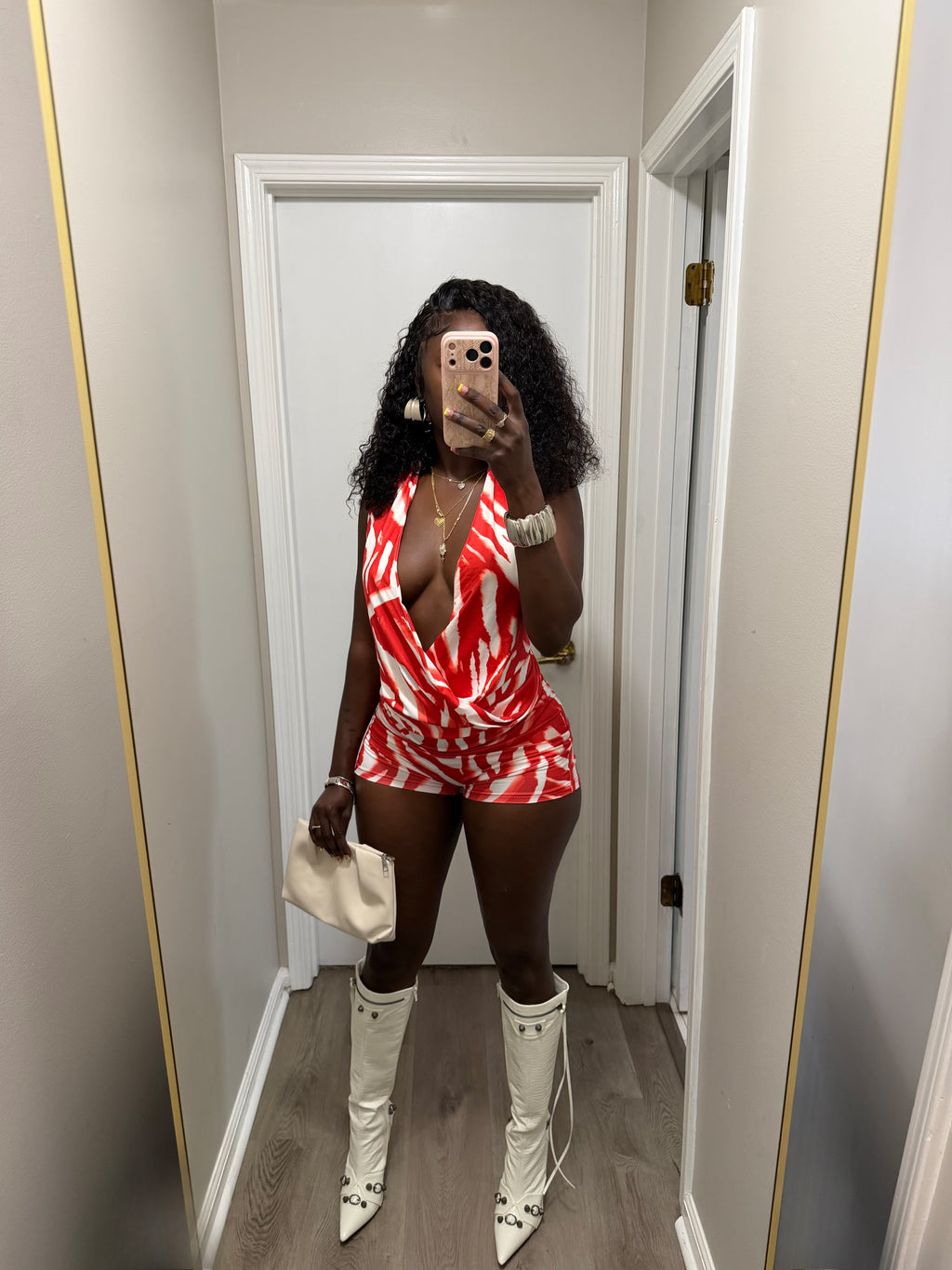 Crimson Temptation Romper-Red/White combo