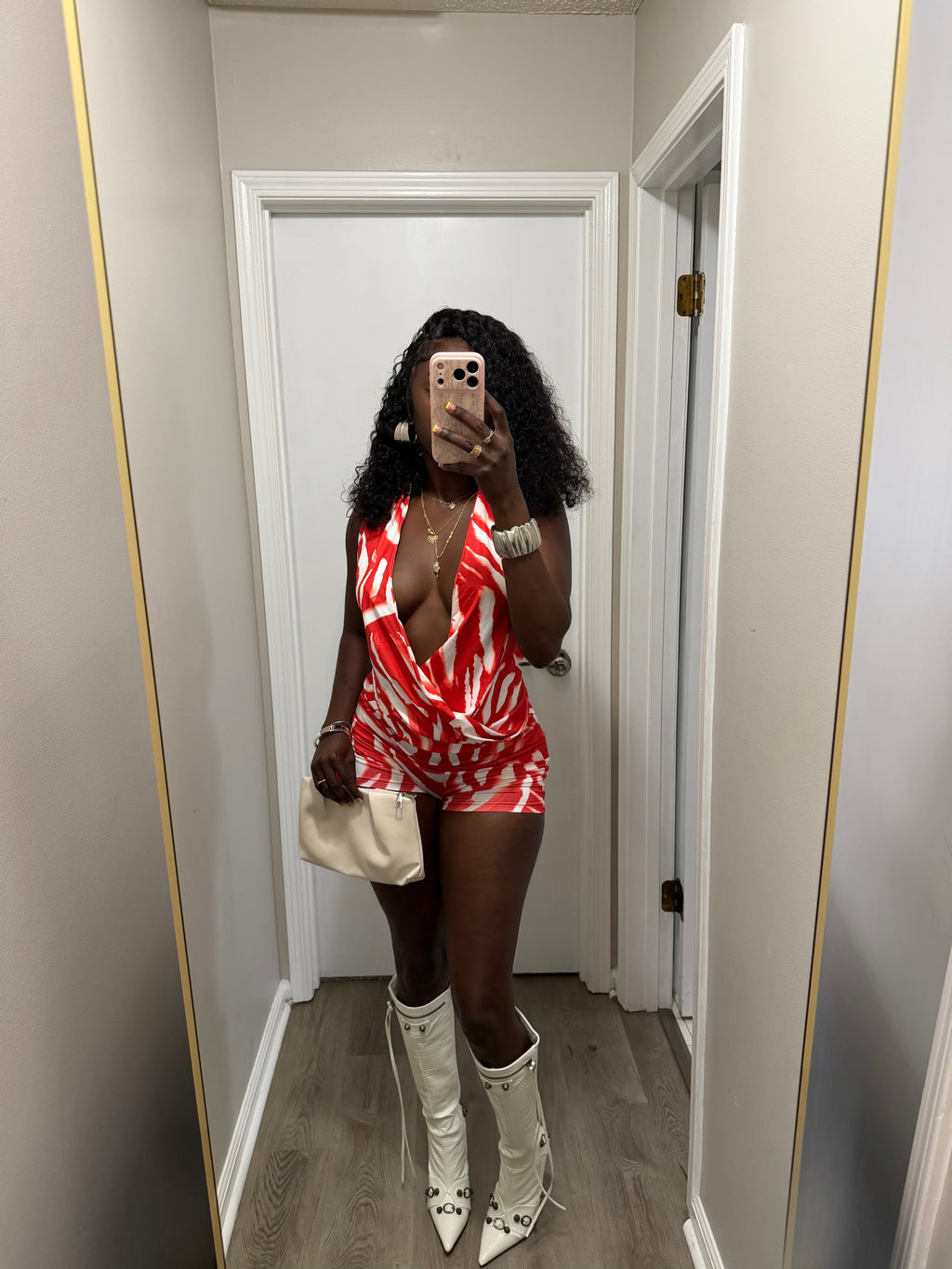 Crimson Temptation Romper-Red/White combo